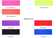 Webbing colors classified by widths