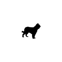 Briard Cropped Ears Mini Outline Rubber Stamp