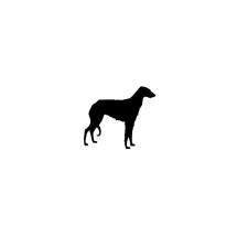Deerhound Mini Outline Rubber Stamp