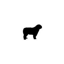 Old English Sheepdog Mini Outline Rubber Stamp