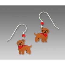 Golden Retriever Puppy With Red Bandana Earrings
