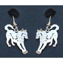 Wolf Playing Earrings