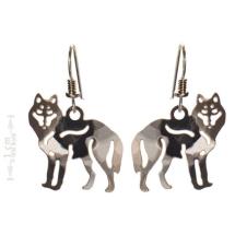 Small Standing Wolf Earrings