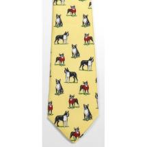 Boston Terrier Man Silk Tie 1