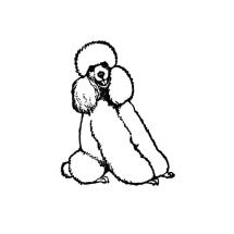 Poodle Sitting Rubber Stamp