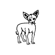 Chihuahua Short Hair Body Rubber Stamp