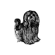 Lhassa Apso Body Rubber Stamp