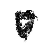 Collie Head Rubber Stamp