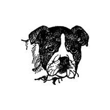 English Bulldog Head Rubber Stamp