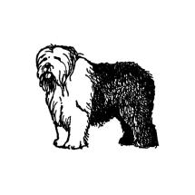 Old English Sheepdog Body Rubber Stamp