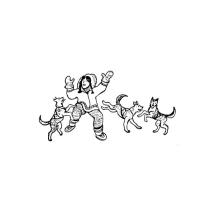 Doggy Dance Rubber Stamp