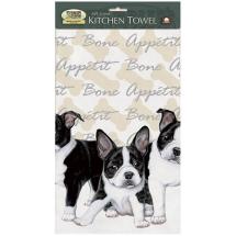 Boston Terrier Puppies Kitchen Towel