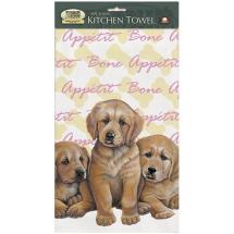 Golden Retriever Puppies Kitchen Towel