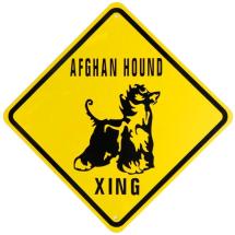 Afghan Hound Crossing Sign