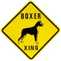 Boxer Cropped Ears Crossing Sign