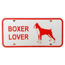 Boxer Cropped Ears License Plate Lover