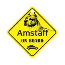 American Staffordshire Terrier On Board Dog Sign