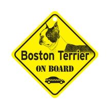 Boston Terrier On Board Dog Sign