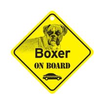 Boxer Long Ears On Board Dog Sign
