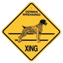 German Wirehaired Crossing Sign
