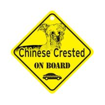 Chinese Crested Dog On Board Dog Sign