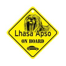 Lhasa Apso On Board Dog Sign
