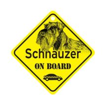 Schnauzer Long Ears On Board Dog Sign