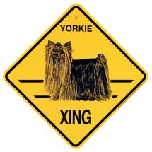 Yorkshire Terrier Show Cut Crossing Sign