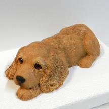 Cocker Buff Pup Figurine