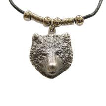 3-D Wolf Head Diamond Cut Necklace