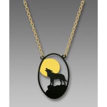 Wolf Howling At The Moon Necklace