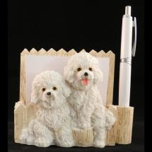 Bichon Frise Note Holder With Pencil