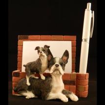 Boston Terrier Note Holder With Pencil