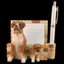 Boxer Brindle uncropped Note Holder With Pencil