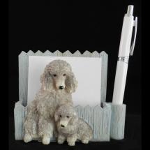 Poodle Silver Note Holder With Pencil