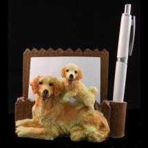 Golden Retriever Note Holder With Pencil