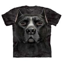 Black American Staffordshire Terrier Big Face T-Shirt