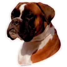Boxer Red And White Uncropped Head Sticker