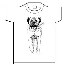 T-Shirt White Bull Mastiff