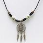 Wolf Necklace - Wolf And Feather Dream Catcher