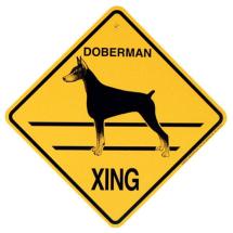 Plaque Crossing Dobermann Oreilles Coupées