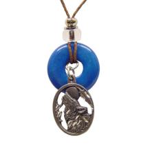 Pendentif Loup Ovale Wolf Turquoise