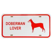 Plaque De Voiture Dobermann Lover