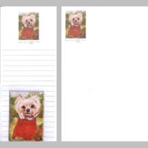 Papier A Lettres Yorkshire Terrier Pull Rouge