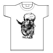 T-Shirt Blanc Dandie Dinmont Terrier